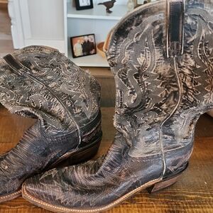 Lucchese Black and Gray Western Boots